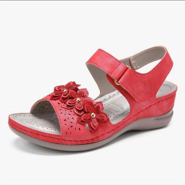 

women sandals summer retro shoes wedges hollow out buckle sandals platform plus size woman 2021 fashion footwear sandalia mujer, Black
