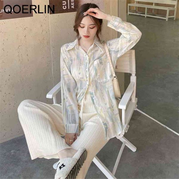 

korean style tie-dye shirts women loose shirt female see through turn-down collar button up blouse girls 210601, White