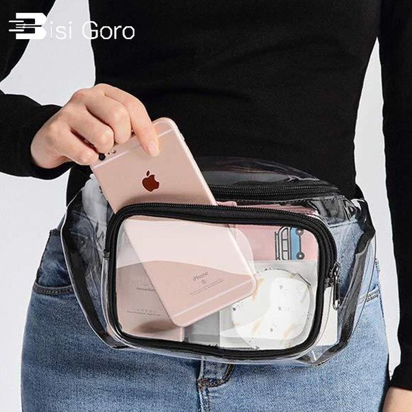

waist bags bisi goro transparent bag fashion zipper fanny pack sports running purse phone fannypack pouch for women 2021