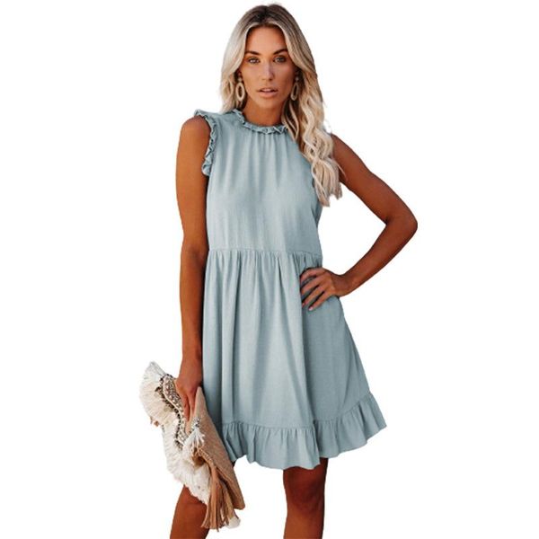 

casual dresses women's style dress ruffled waist fashion summer, Black;gray