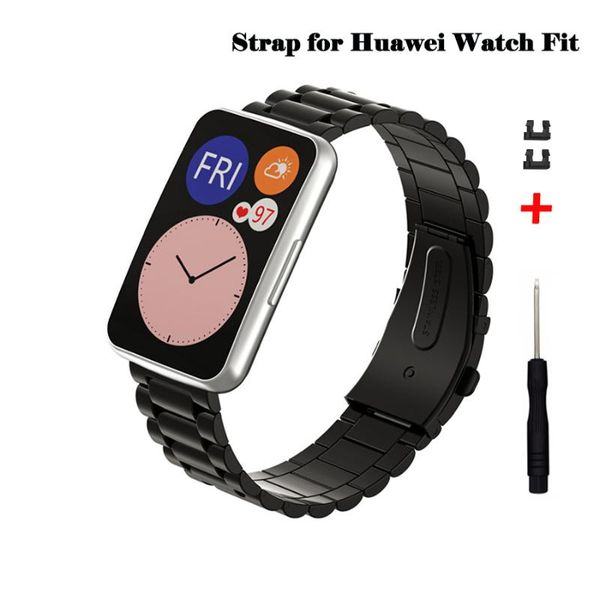 

watch bands 2021 stainless steel metal band for huawei fit strap bracelet smart, Black;brown