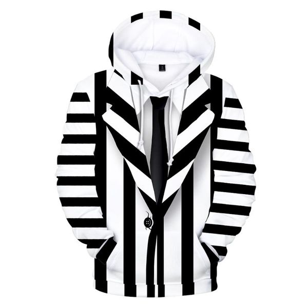 

men's hoodies & sweatshirts 3d hoodie beetlejuice betelgeuse cosplay men women fashion casual pullover funny children clothes, Black