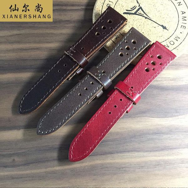 

watch bands handmade cowhide strap custom genuine leather belt universal watchbands 16mm 18mm 19mm 20mm 21mm 22mm 23mm 24mm band, Black;brown