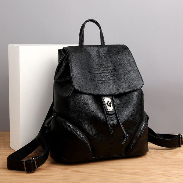 

backpack women's fashion bag soft anti theft simple large capacity