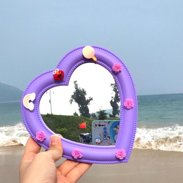 

mirrors mini love mirror home bathroom wall-mounted makeup dual-purpose room decoration heart-shaped