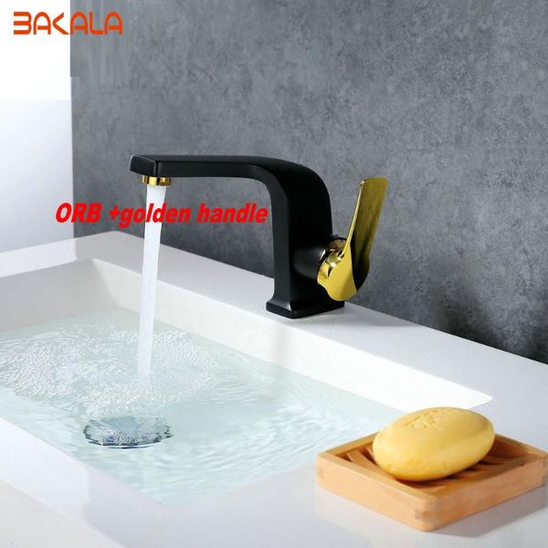 

bathroom sink faucets 2021 bakala black with golden handle luxury design fashionable tap orb mixer mounted faucet