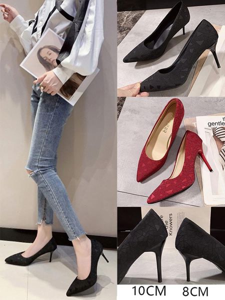

dress shoes high-end high heels 2021 korean version of the shallow mouth 10cm high-heeled comfortable temperament, Black