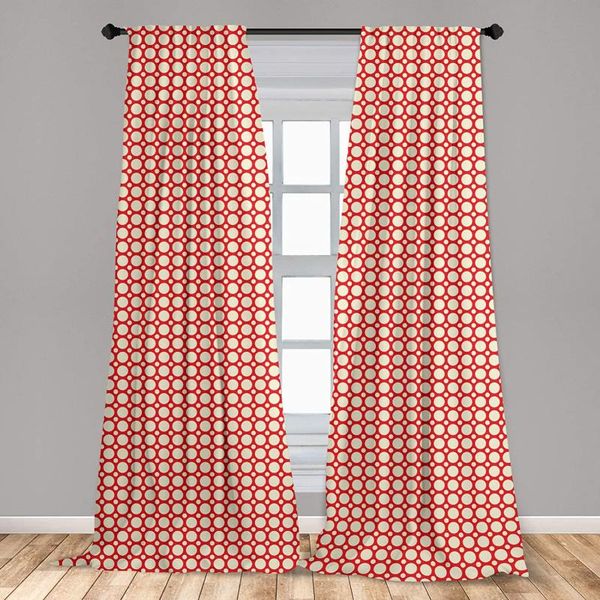 

curtain & drapes retro big and small polka dots pattern symmetrical geometric tile design vintage window treatment living room bedroom