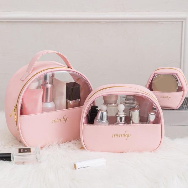 

storage bags fashion women cosmetic bag 1 pc travel clear makeup solid color female mini lipstick make up pouch necessaries
