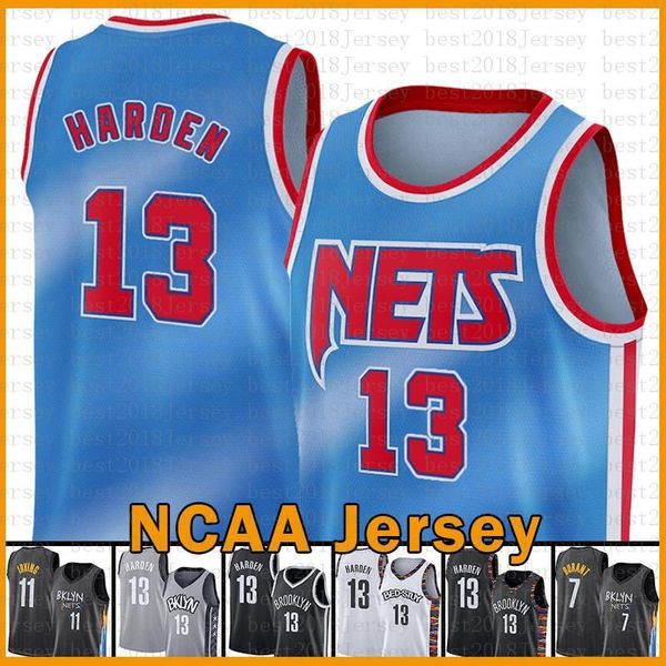 

brooklyn net basketball jersey 2021 new kevin james 13 harden 7 durant kyrie 72 biggie 11 irving white orange, Black;red
