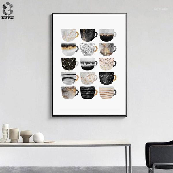 

nordic wall decor posters and prints marble texture cups canvas painting pictures scandinavian art for living room11