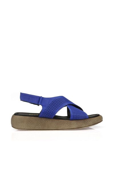 

sandals women's genuine leather 101353 6025 saks blue, Black
