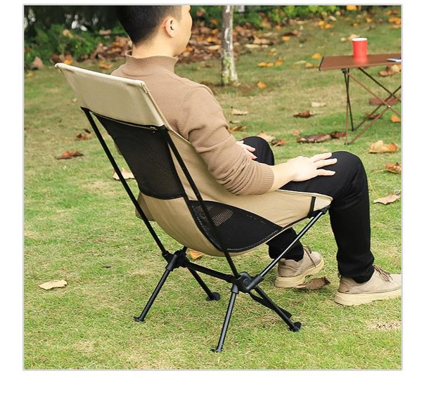 

camping chair high back folding camp chair for fishing, garden backpacking outdoor camping for beach travel recliner