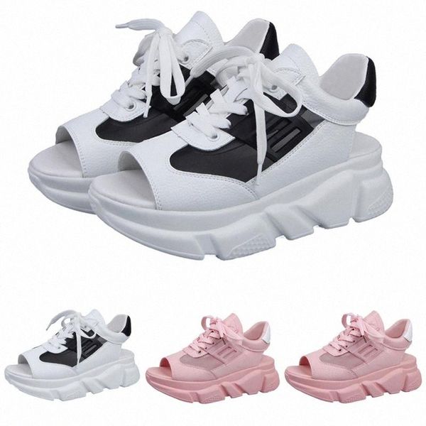 

sandals summer women flat bottom shoes wild thick bottom casual fish mouth sport sandals open toe comfy chaussure femme v8dv#, Black