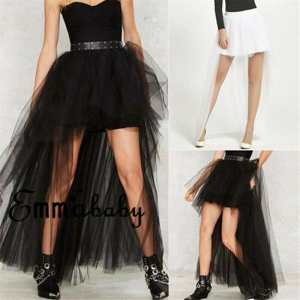 

skirts summer tutu skirt princess women lady petticoat ballet tulle long dance club swallowtail 2021, Black