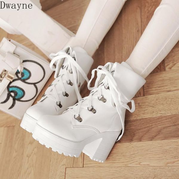 

boots 2021 autumn and winter women's high-heeled platform casual tie, Black