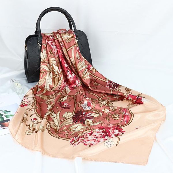 

scarves elegent women large square silk scarf printed,90*90cm fashion spring and autumn white red polyester shawl fj192, Blue;gray