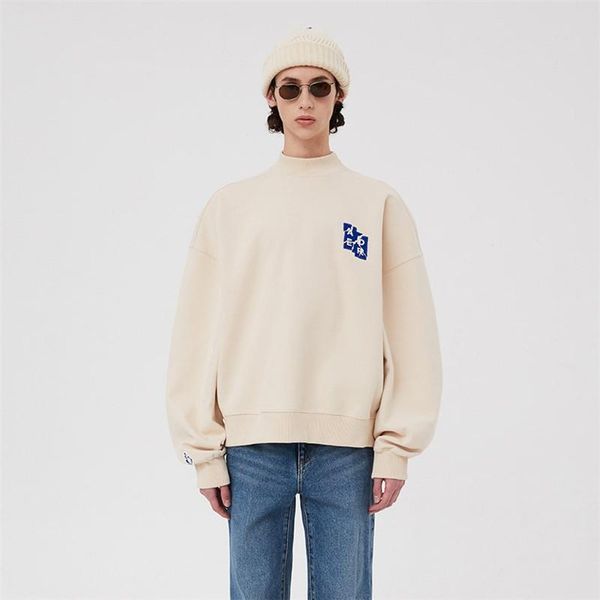 

men's hoodies & sweatshirts ader error 6th anniversary sweatshirt men women embroidered tear logo adererror crewneck hoodie streetwear, Black