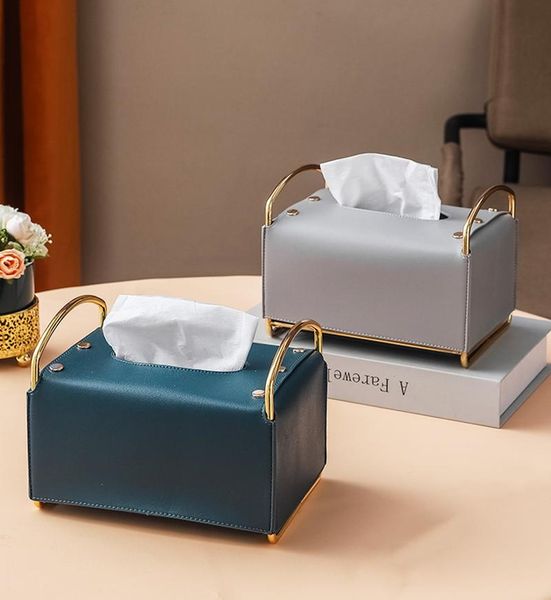 

tissue boxes & napkins box holder nordic light luxury leather pumping household goods living room high-end napkin storage decoration