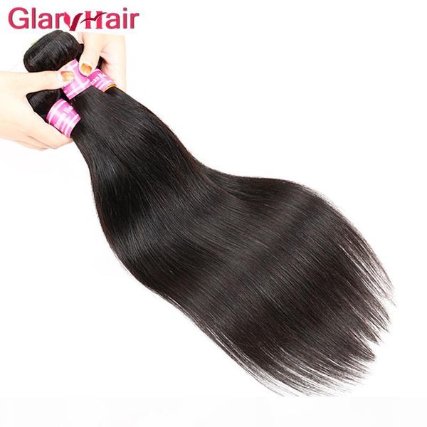 

glary hair vendors wholesale selling items malaysian indian peruvian brazilian straight virgin remy human hair extensions bundles deals, Black