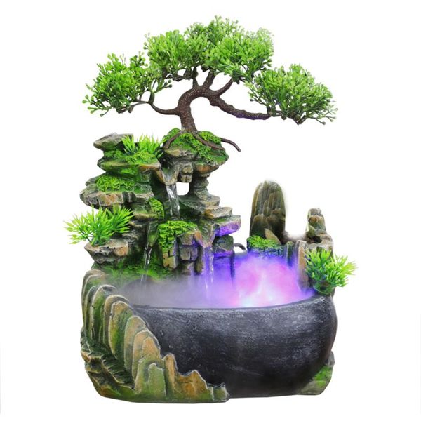 

decorative objects & figurines wealth feng shui company office tableornaments deskflowing water waterfall fountain with color changi