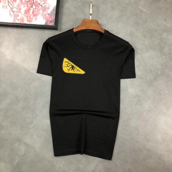 

summer new trendy brand men's t-shirt breathable comfortable and fashionable all-match275, White;black