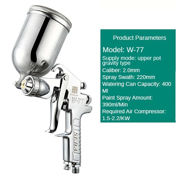 

professional spray guns seba 2.0/2.5/3.0/4.0mm nozzle w-77 high-performance car paint airbrush pneumatic tools gravity sprayer air gun