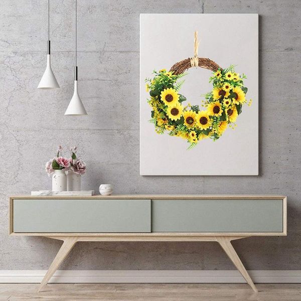 

artificial sunflower front door wreath, for door decors, weddings, parties, and home decorations