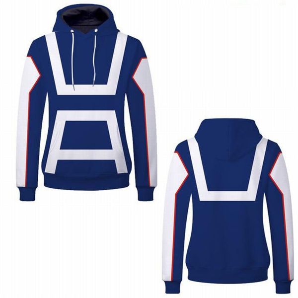 

men's hoodies & sweatshirts anime my hero academia midoriya izuku pullover 3d print hiphop jacket costume cosplay streetwear coat, Black