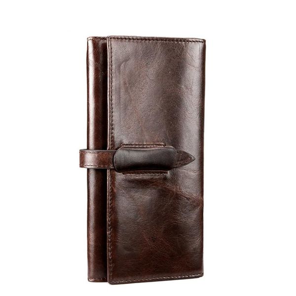 

wallets men's retro long wallet casual vintage business leather, Red;black