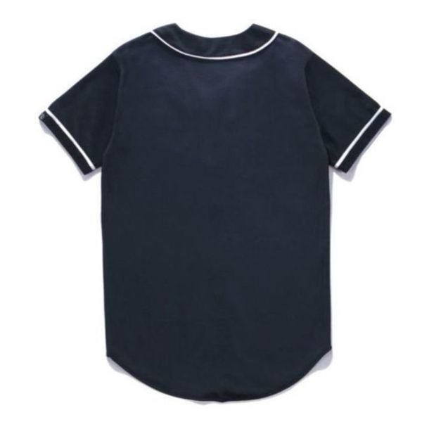 

baseball jersey men stripe short sleeve street shirts black white sport shirt xab708, Blue;black