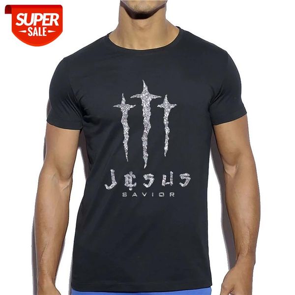 

jesus savior printed t-shirt cool design men's short sleeve custom print graphic gold silver white 3 colors #4q6e, White;black
