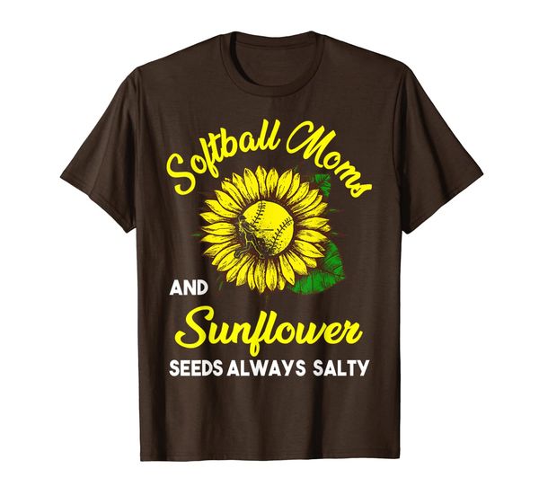 

softball moms and sunflower seeds always salty t-shirt, White;black