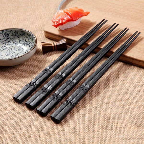 

1pair japanese chopsticks alloy non-slip sushi chop sticks set chinese gift