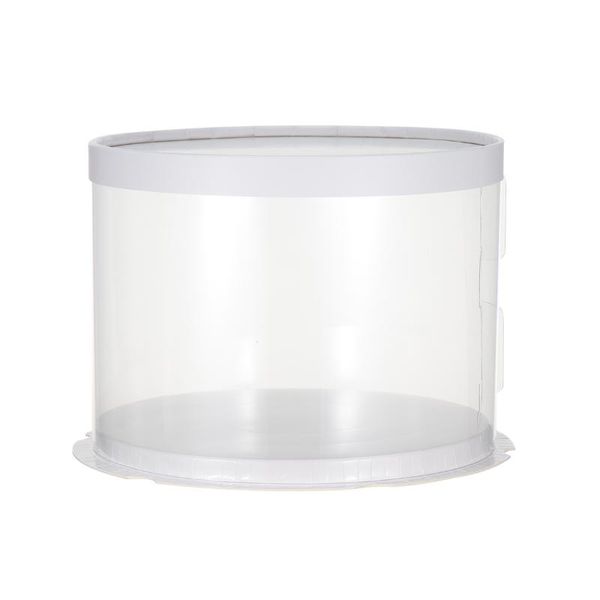 

gift wrap transparent cake box round packaging boxes organizer for home dessert shop (white single-layer) (6inch)
