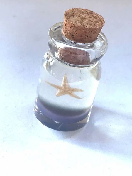 

12 pcs drifting bottle star fish purple bottom jewelry, Black