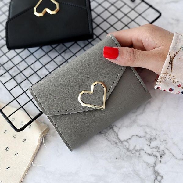 

wallets 2021 design fashion solid color ladies wallet money clip small high-end, Red;black