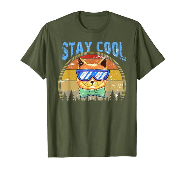 

Stay Cool Hipster Cat With Sun Glasses Retro Style Gift T-Shirt, Mainly pictures