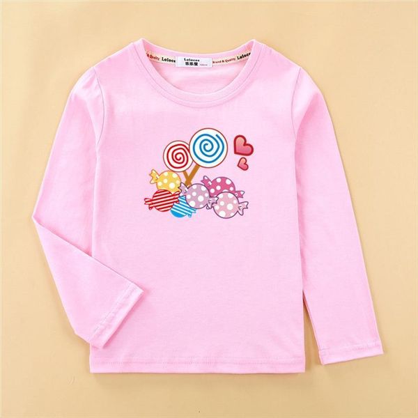 

girls fashion t shirt clothes cute lollipop kids daughter long sleeve cartoon tees 3 14t girl cotton, Blue