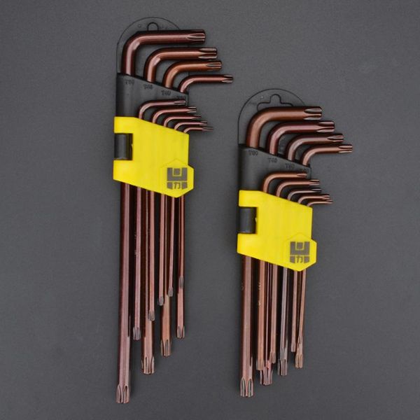 

hand tools 9pc portable lightweight exceptional hardness s2 alloy steel medium style round head/plum rice head internal hexagonal wrench