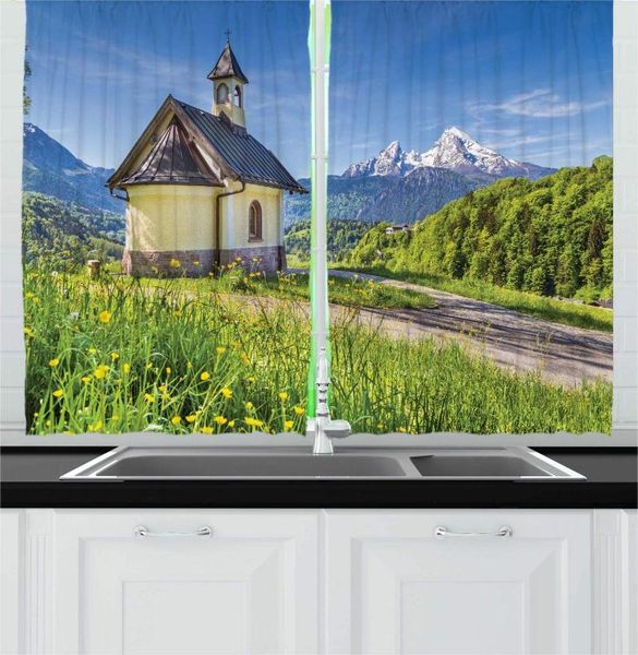

curtain & drapes azure blue multicolor snow mountain kitchen curtains lockstein shrine at spring with mount watmann background for cafe