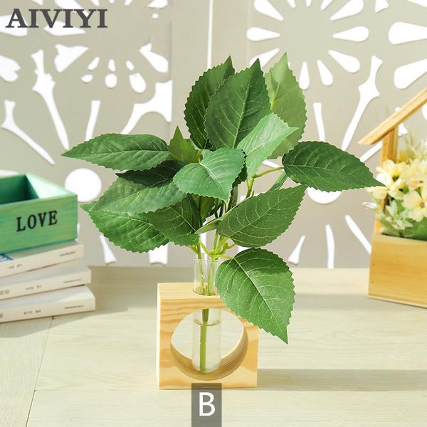 

small single trigeminal silk screen leaf home decor artificial plants bonsai living room garden christmas decoration fake wall