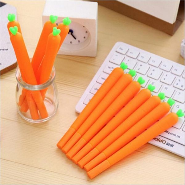 Penne gel stile coreano simpatico cartone animato creativo amore carota studenti penna neutra nera ufficio firma cancelleria regalo per bambino