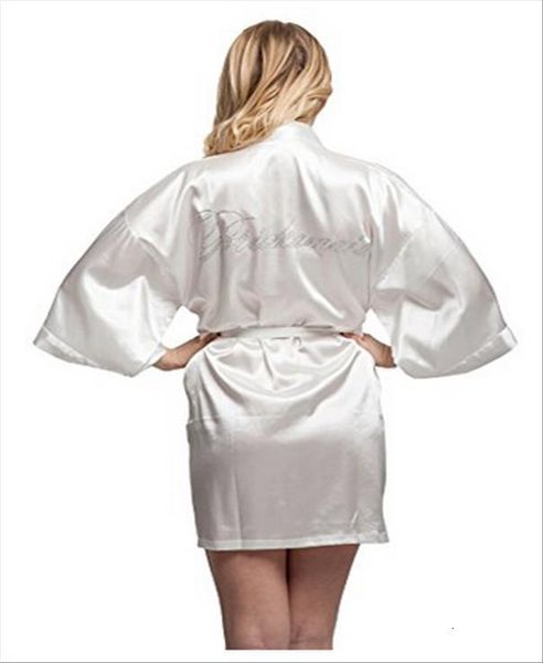 

fashion silk bridesmaid bride robe women sleepwear short satin wedding kimono robes nightgown dress woman bathrobe pajamas, Black;red