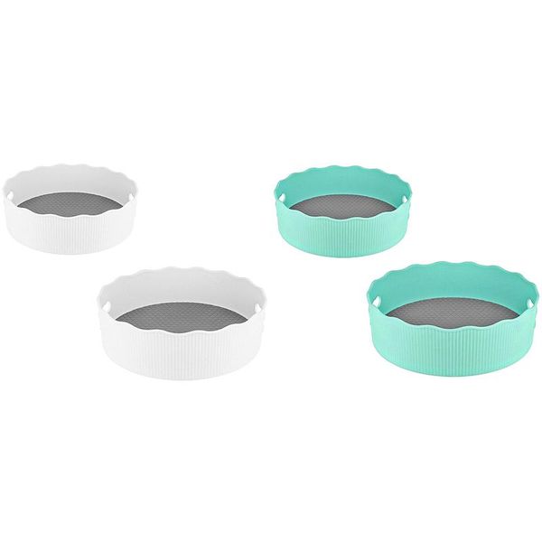

dishes & plates 2pack deep spinning lazy susan, condiment storage bin with handles