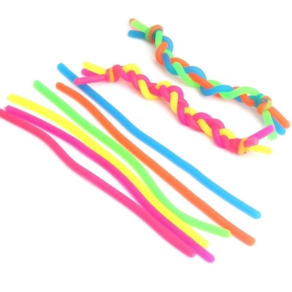 

fidget abreact decompression rope flexible glue noodle ropes tpr hyperflex stretchy string neon slings toys diy rainbow bracelet 19cm h22202