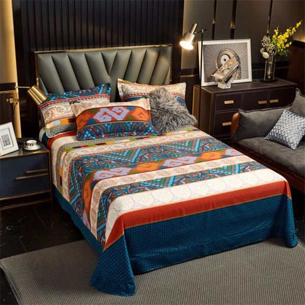 

sheets & sets egyptian cotton brushed flat bed sheet luxury cover euro style thicken soft linens double queen king size(no case)