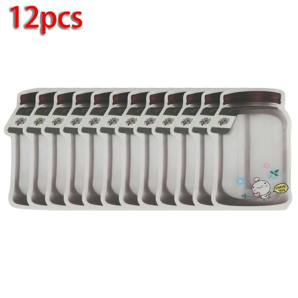 

hanging baskets 12pcs transparent zipper bags home kitchen food saver storage pouches clear reusable snack bag decor