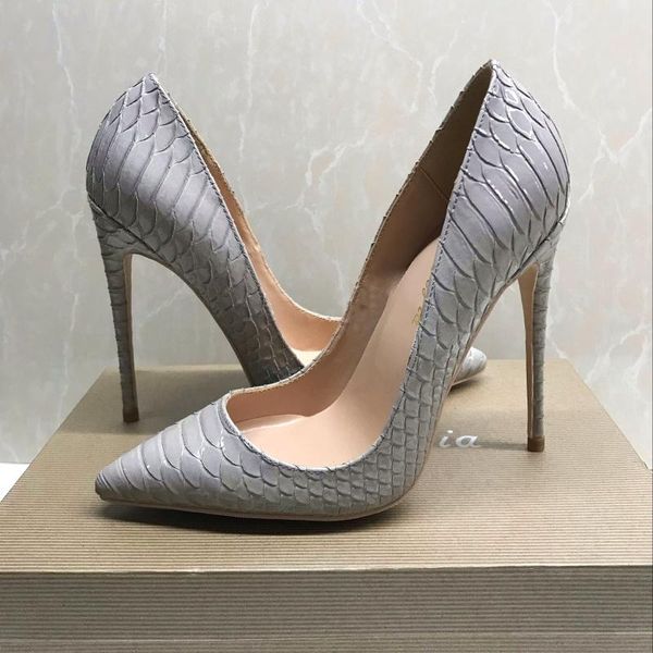 

dress shoes baitie gray snake-print high-heeled shoe female pointed slim-heeled small fresh comfortable professional single, Black