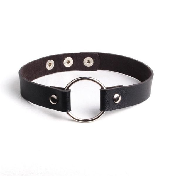 

chokers 2021 fashion pu leather round choker necklace women chocker necklaces punk statement jewelry collier wedding bride gift, Golden;silver